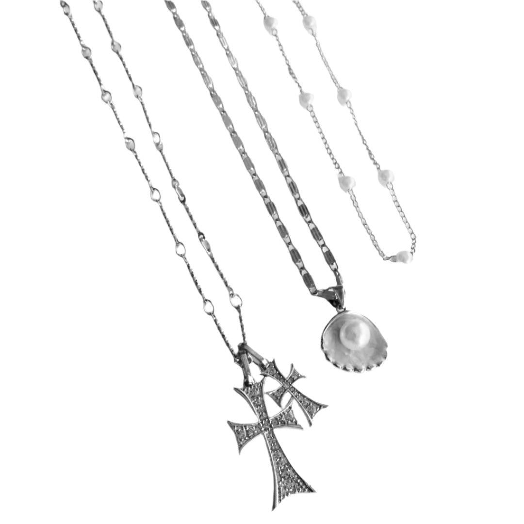 It Girl 3 Piece Necklace Bundle | Double Cross Me, Lover Girl & Meribella Necklace