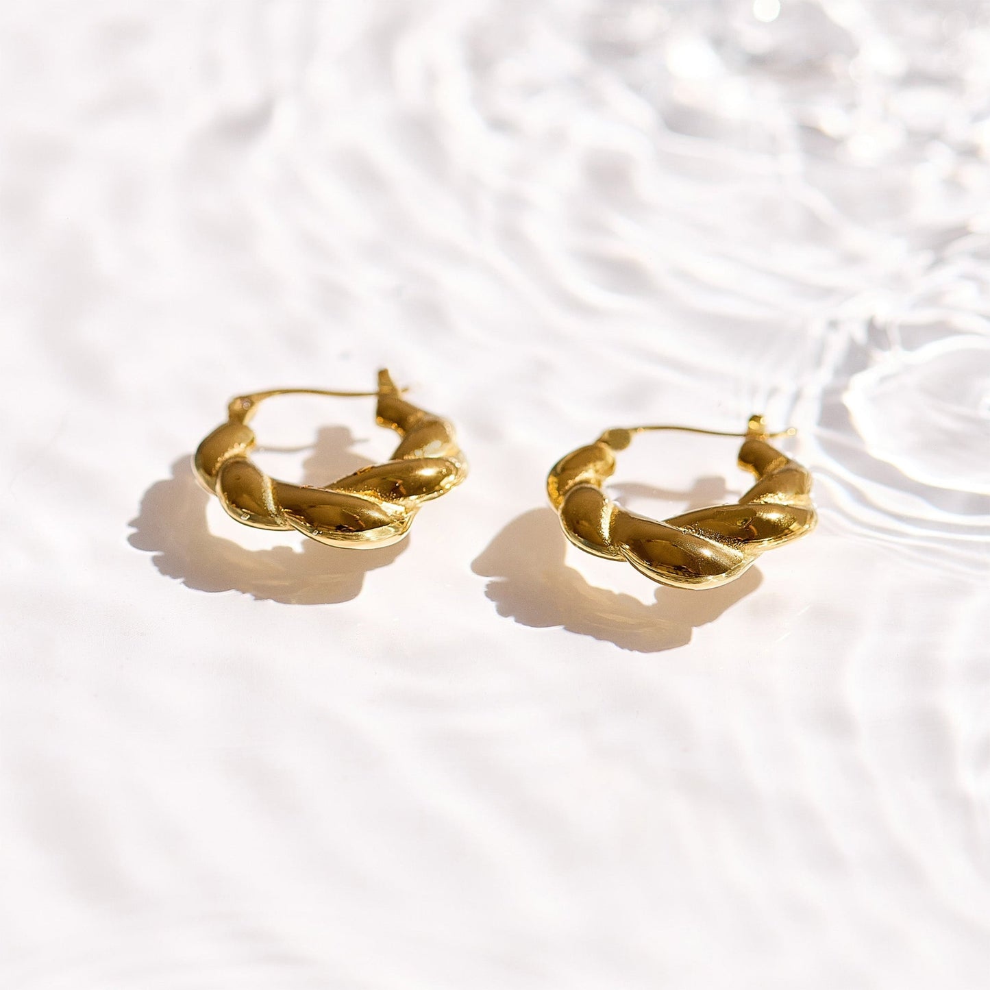 Chunky Twisted Hoop Earrings