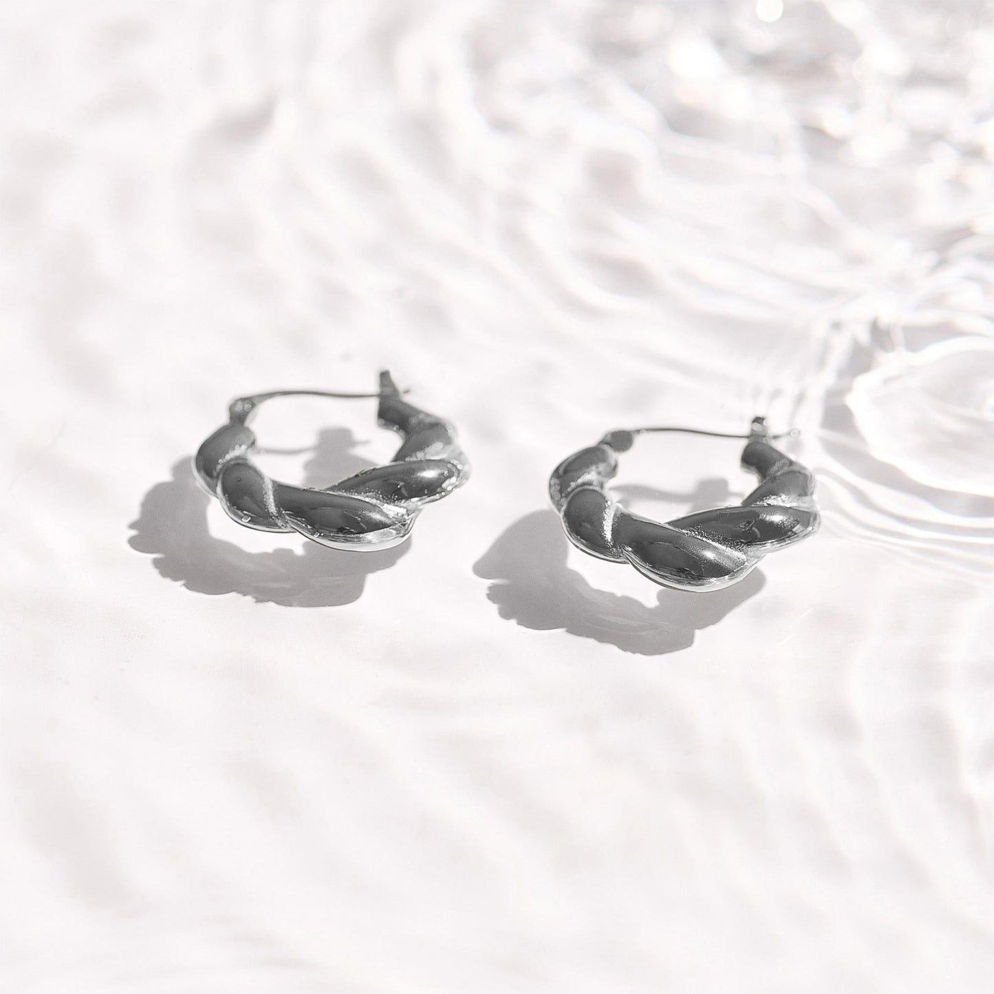 Chunky Twisted Hoop Earrings