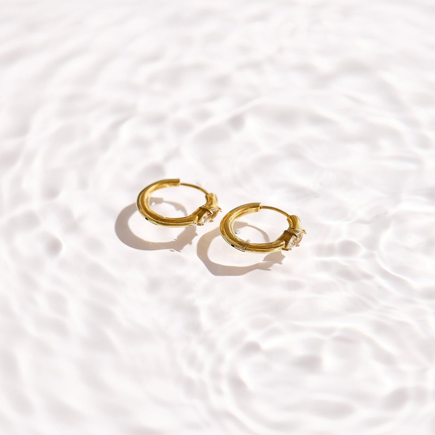 Marquise Crystal Huggie Hoop Earrings
