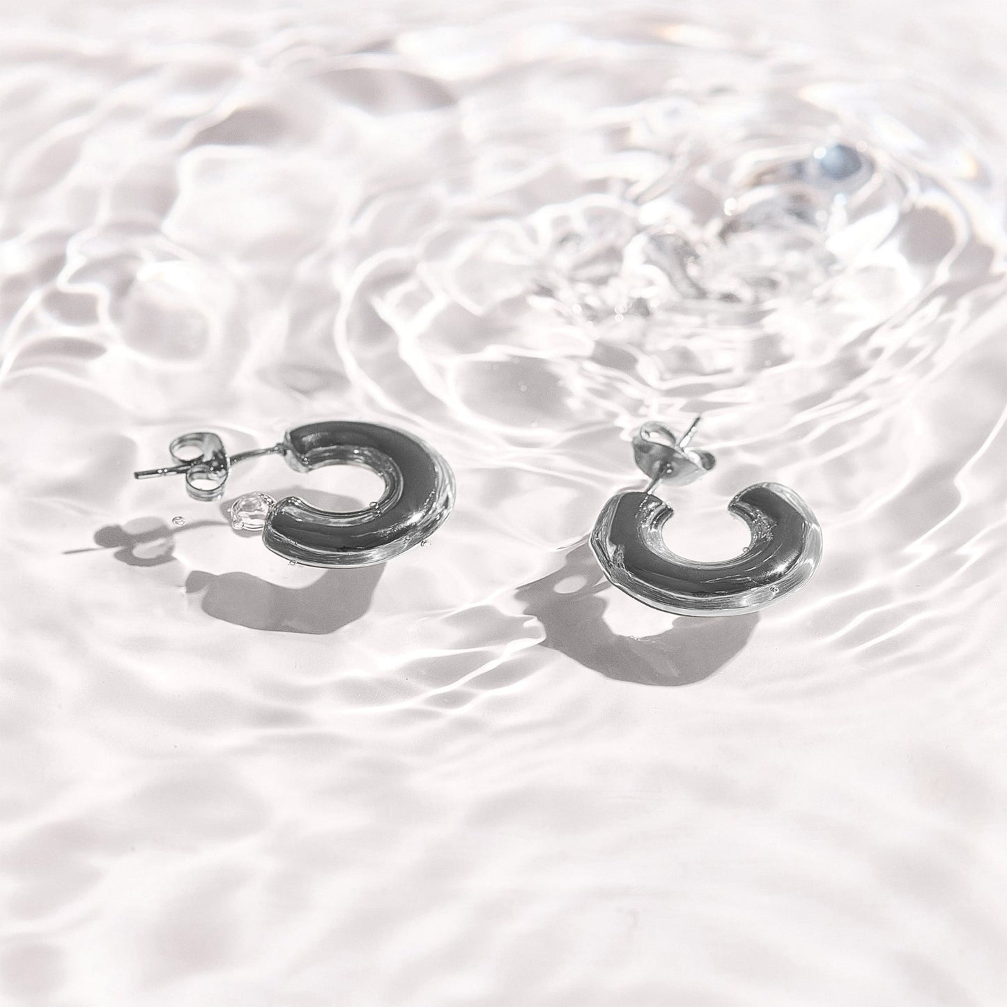 Chunky Curved Hoop Earrings