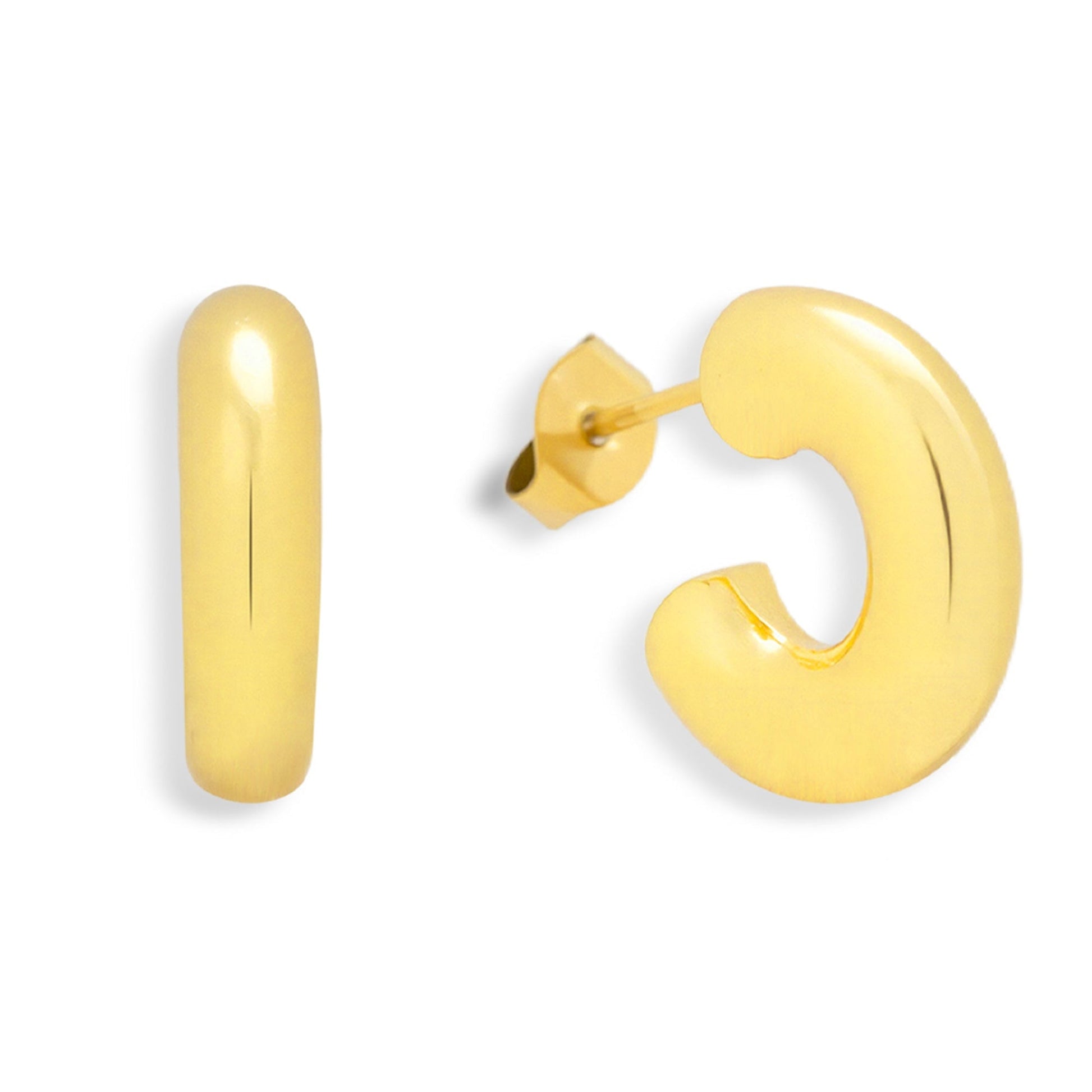 Chunky Curved Hoop Earrings - EVRYJEWELS