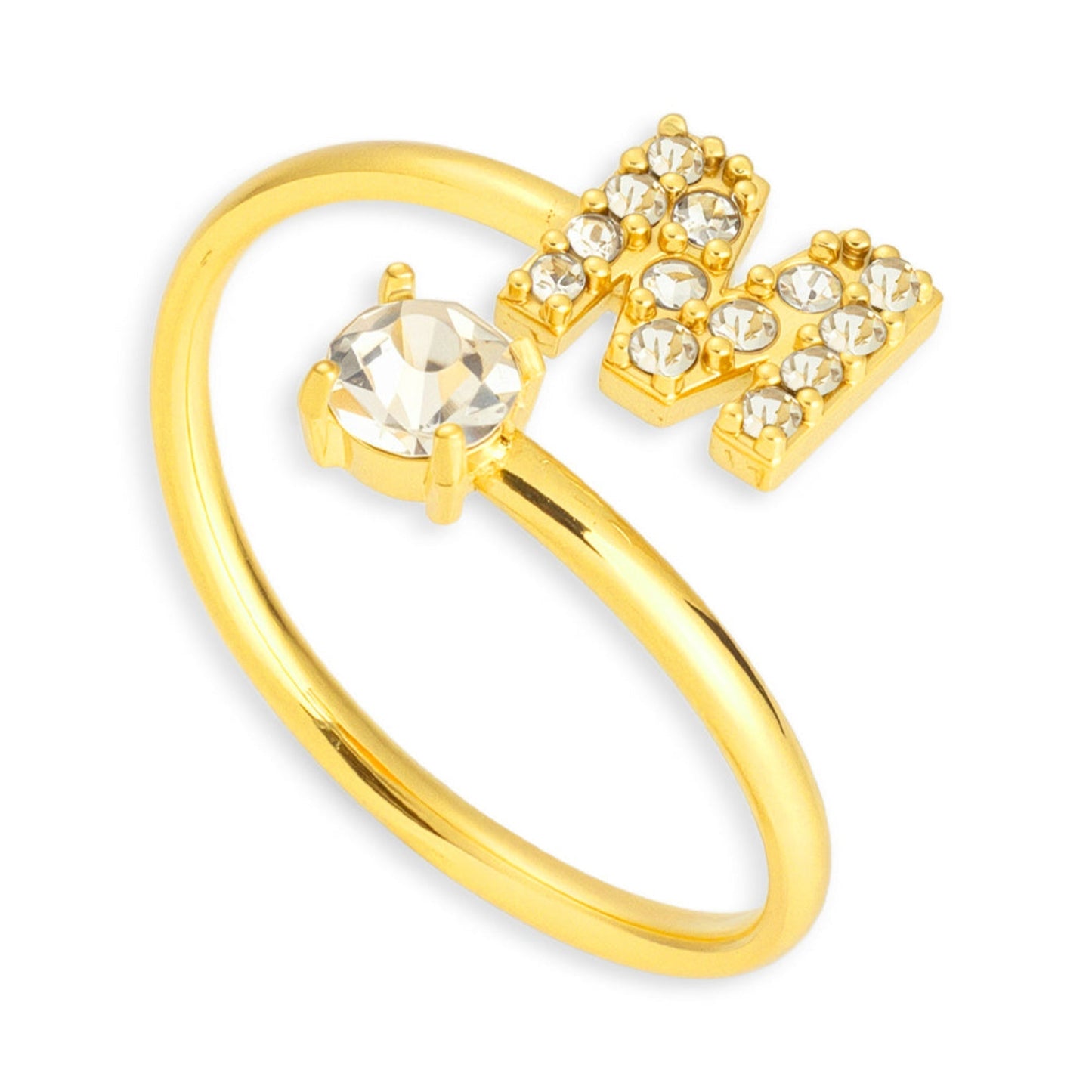 Sparkle Initial Wrap Ring - EVRYJEWELS