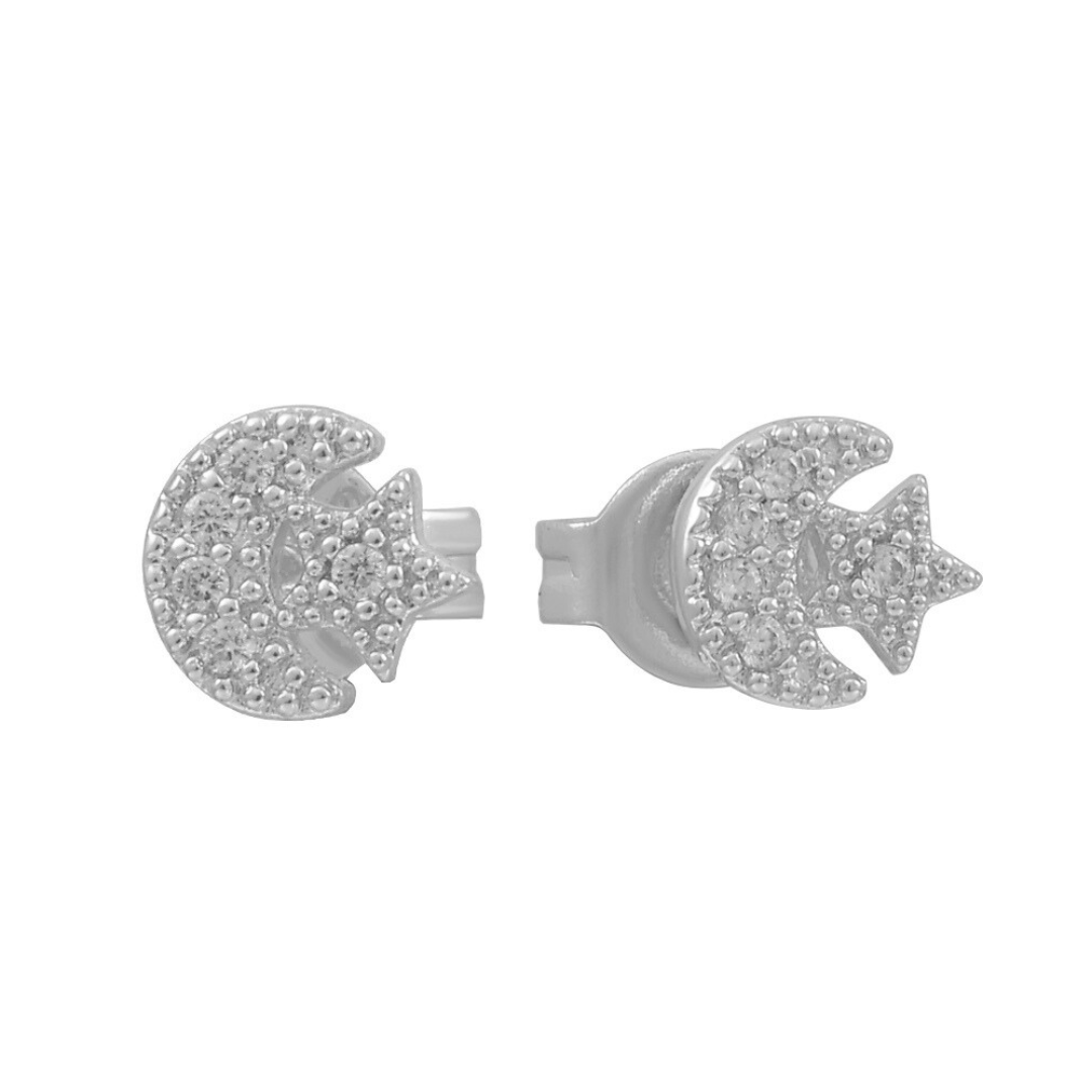 Star And Crescent Earrings - EVRYJEWELS