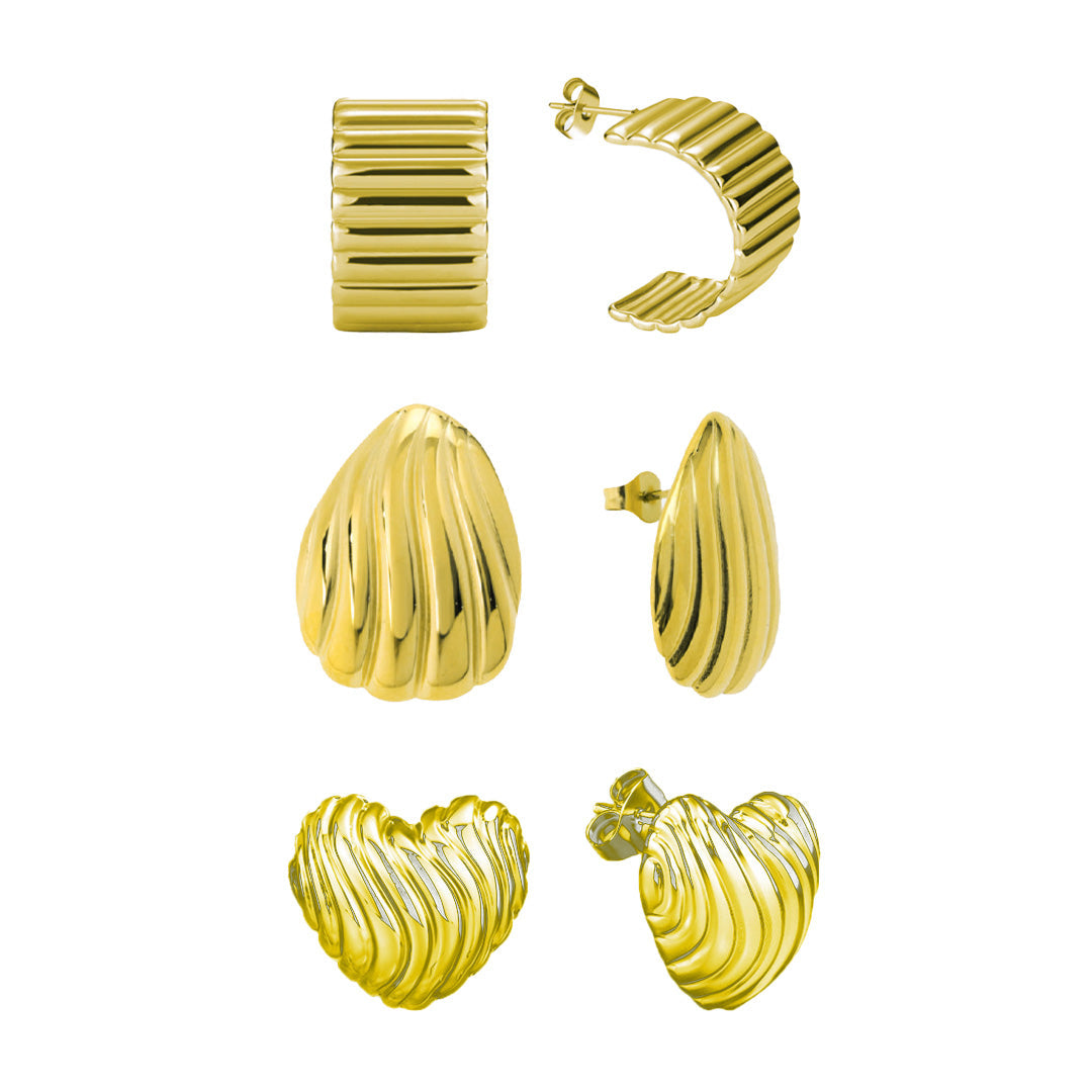 Wear-All-Day: 3 Piece Waterproof Earring Bundle - EVRYJEWELS